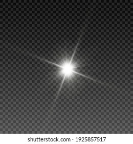 Special design of sunlight or light effect. Star, sun or spotlight beams. Light PNG. Decor element. Isolated transparent background.