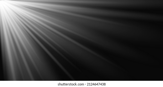 Special design of sunlight or light effect. Dawn, glare from the sun. Vector blur in the light of radiance. White glowing explode effect and sun rays shine. Silver sparkle flash star, golden spotlight