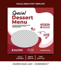 Special dessert menu social media and banner template