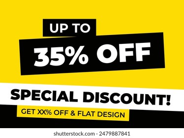 Special discount up to 35% off, Flat design