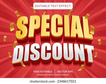 Special discount 3D editable text effect