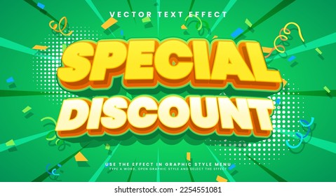 Special discount 3d editable vector text style effect, suitable for promotion product name