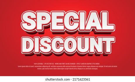 Special discount 3d style editable text effect