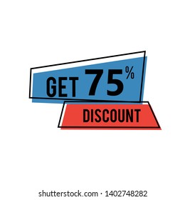 Special Discount 75% design label illustration vector