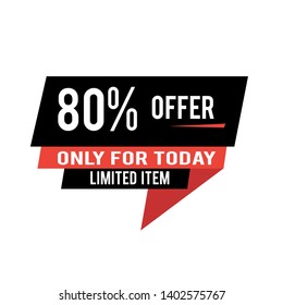 Special Discount 80% design label illustration vector