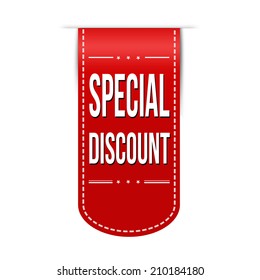 Special discount banner design over a white background, vector illustration