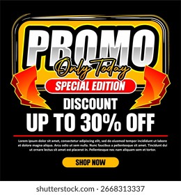 Anuncio Guardar de descuento especial – Hasta 30% de descuento en estilo moderno