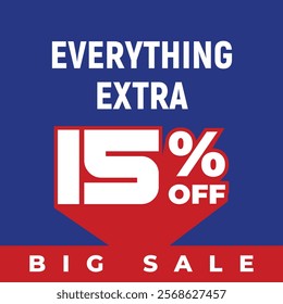 Special discount get 15% off, Flat design