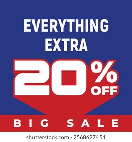 Special discount get 20% off, Flat design