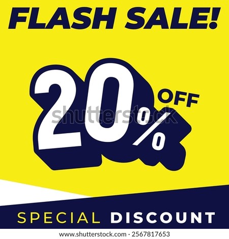Special discount get 20% off, Flat design