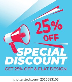 Desconto especial obtenha 25% de desconto, Projeto plano e perspectiva
