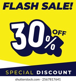 Special discount get 30% off, Flat design