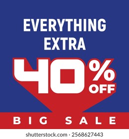 Special discount get 40% off, Flat design