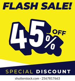 Special discount get 45% off, Flat design