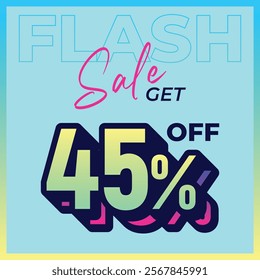 Special discount get 45 percent off, Flat design