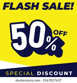 Special discount get 50% off, Flat design