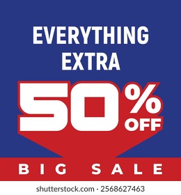 Special discount get 50% off, Flat design