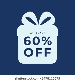Descuento especial obtén un 60% de descuento y diseño plano