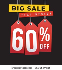 Special discount get 60% off, Flat design