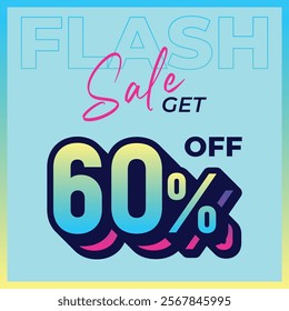 Special discount get 60 percent off, Flat design