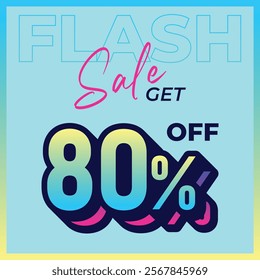 Special discount get 80 percent off, Flat design