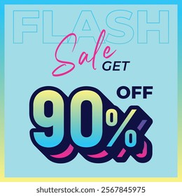 Special discount get 90 percent off, Flat design
