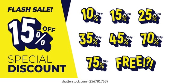 Special discount get off, Flat design