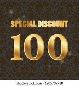Special discount gold coupon vector