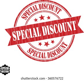 Special discount grunge stamp.Vector.