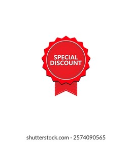 SPECIAL DISCOUNT label, Banner tag, for advertising, promotion, retail, website, graphic design project, app design or online store. Vector design template.