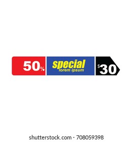 Special Discount Label Logo Vector Template Design