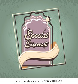 special discount label style retro