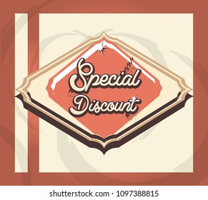 special discount label style retro