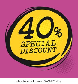 Special Discount label, vector illustration