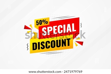 Special Discount offer banner.sale banner vector template. Discount label and sale background, Special Discount marketing poster design for web and Social. Vector Illustration.