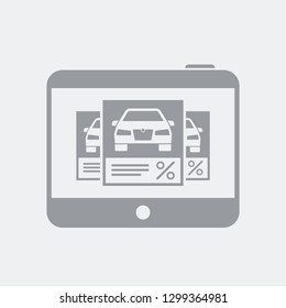 Special discount offer online for car - Flat and isolated vector illustration icon with minimal and modern design