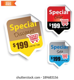 Special Discount, Special Offer, Special Sale Signs or Symbols.-eps10 vector