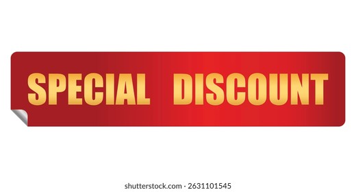 Special discount offer sale sticker. Red price tag discount promo label design template. Vector illustration