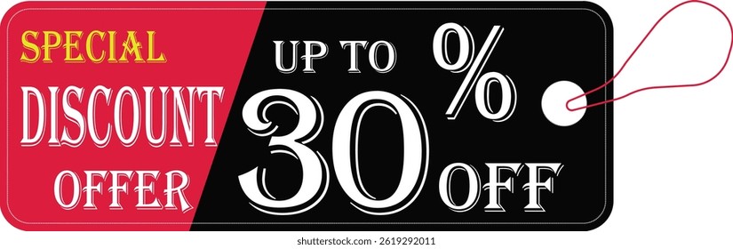 Special discount offer tag icon.Price discount promotion banner, special offer sticker.Special discount Offer, Big Sale, Mega Sale and Online Shopping Banner Template Vector Design.