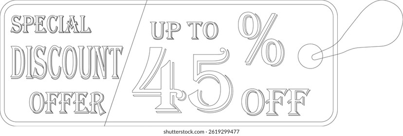 Special discount offer tag line art icon.Price discount promotion banner, special offer sticker.Special discount Offer, Big Sale, Mega Sale and Online Shopping Banner Template Vector Design.