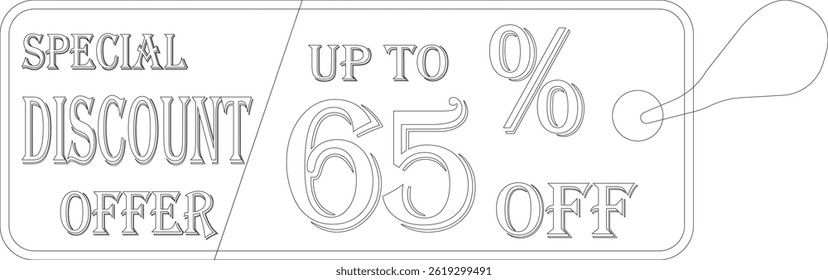Special discount offer tag line art icon.Price discount promotion banner, special offer sticker.Special discount Offer, Big Sale, Mega Sale and Online Shopping Banner Template Vector Design.