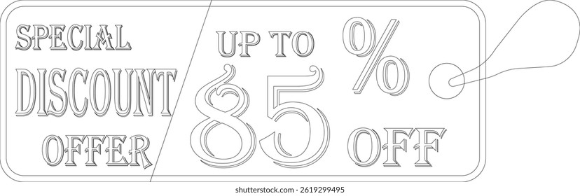 Special discount offer tag line art icon.Price discount promotion banner, special offer sticker.Special discount Offer, Big Sale, Mega Sale and Online Shopping Banner Template Vector Design.