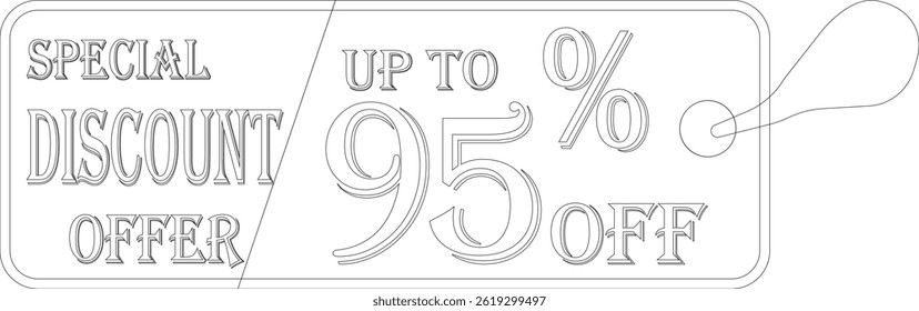 Special discount offer tag line art icon.Price discount promotion banner, special offer sticker.Special discount Offer, Big Sale, Mega Sale and Online Shopping Banner Template Vector Design.