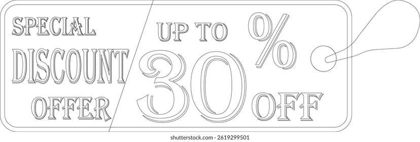 Special discount offer tag line art icon.Price discount promotion banner, special offer sticker.Special discount Offer, Big Sale, Mega Sale and Online Shopping Banner Template Vector Design.