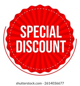 Special discount offer tag vector. Abstract graphic creative tag.
