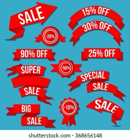 Special Discount Sale Banner, Batches And Arrows Vector Set 