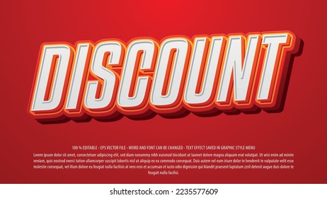 Special discount sale editable 3d text effect template use for logo and business brand