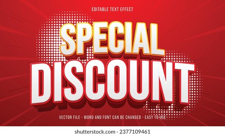 Special discount sale editable text effect