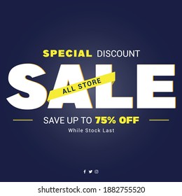 Special discount sale save up to 70% off template for social media post