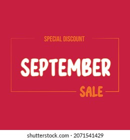 special discount September sale ,Colourful text for business